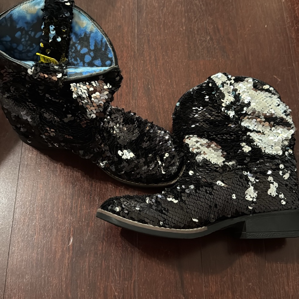 Laredo Kids Black Sequin Boots